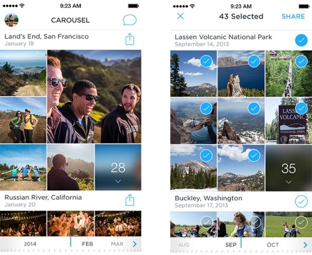 Dropbox создал программу Carousel для Android и iOS.