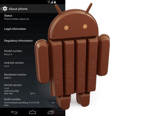 Android 4.4.3 появился на Nexus 5.